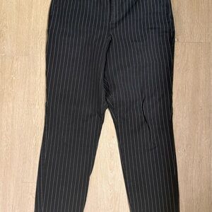 Old Navy Grey Pinstripe High-Waisted Pixie Skinny Ankle Pants